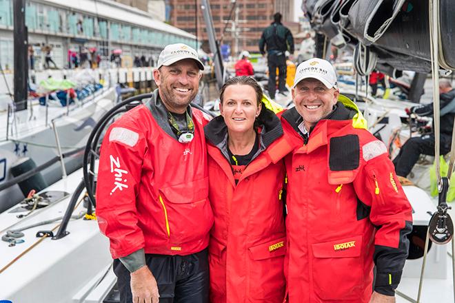 Rob Dulieu Donna Hay Aaron Row at the finish - 2016 Rolex Sydney Hobart Yacht Race ©  Andrea Francolini Photography http://www.afrancolini.com/